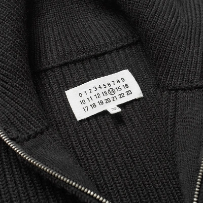 Shop Maison Margiela 14 Classic Rib Knit Zip Cardigan In Black
