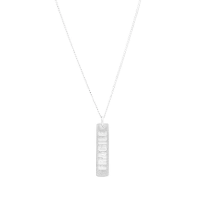 Shop Maison Margiela 11 Fragile Logo Necklace In Silver