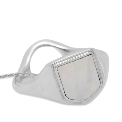 Shop Maison Margiela 11 Signet Ring Necklace In Silver