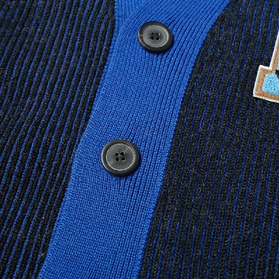 Shop Lanvin Collegiate Patch Cardigan In Blue