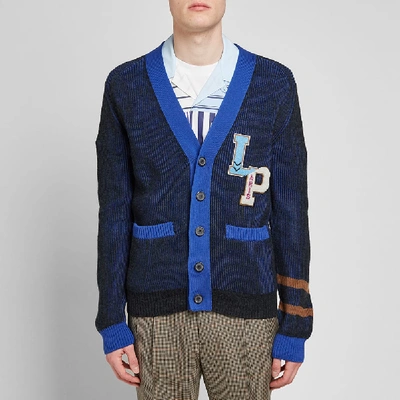 Shop Lanvin Collegiate Patch Cardigan In Blue