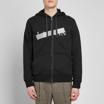 Shop Lanvin Bar Logo Zip Hoody In Black