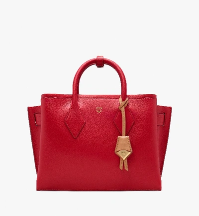 Shop Mcm Neo Milla Tote In Spanish Leather In Ruby Red