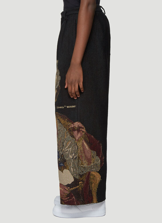 off white tapestry pants