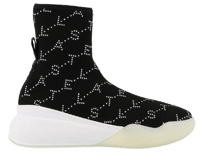 Shop Stella Mccartney Logo Embellished Sneakers In Black