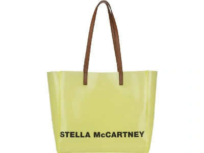 Shop Stella Mccartney Logo Tote Bag In Yellow