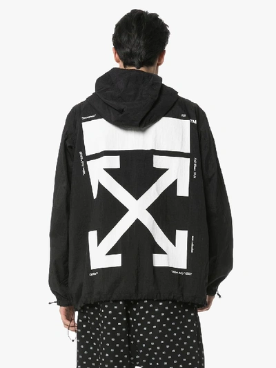 Shop Off-white Black And White Packaway Hooded Jacket