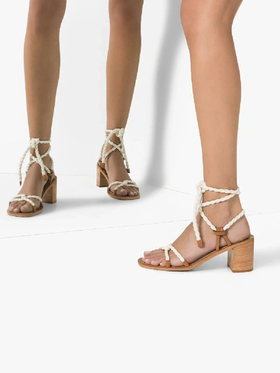 Shop Zimmermann White Rope Tie Heeled Sandals