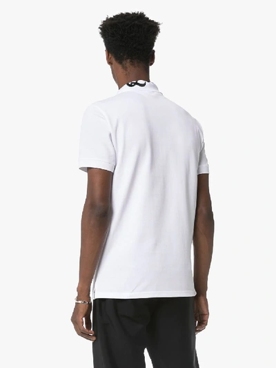 Shop Alexander Mcqueen Embroidered Collar Polo Shirt In White