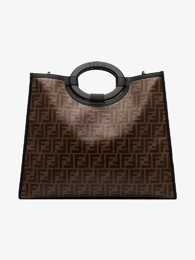 Shop Fendi Mittelgrosser 'runaway' Shopper In Brown