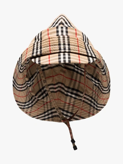Shop Burberry Vintage Check Rain Hat In Neutrals