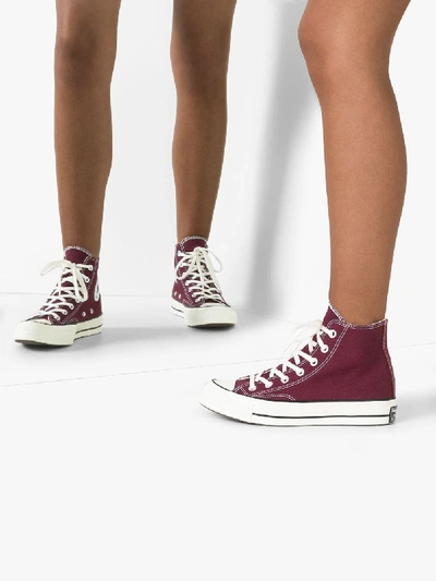 Shop Converse Burgundy Chuck Taylor 70 High Top Sneakers In Red