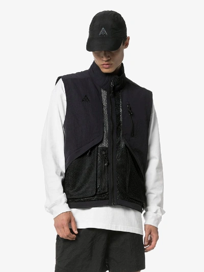 Shop Nike Nrg Agc Zipped Mesh Vest In Black
