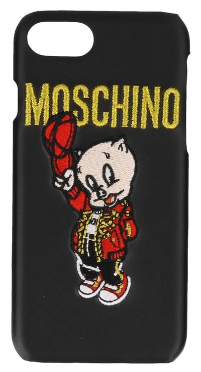 Shop Moschino Logo Iphone 8 Cover In Black