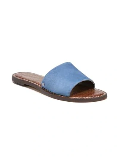 Shop Sam Edelman Gio Suede Flat Sandals In Blue