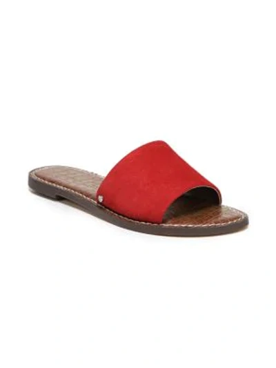 Shop Sam Edelman Gio Suede Flat Sandals In Red