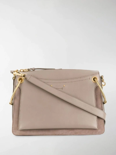 Shop Chloé Roy Medium Shoulder Bag In Neutrals