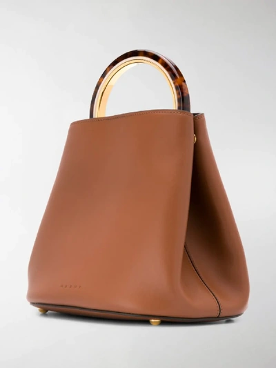 Shop Marni Pannier Tote Bag In Brown