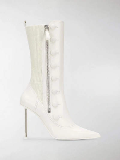 Shop Alexander Mcqueen 105mm Hill Boots In White