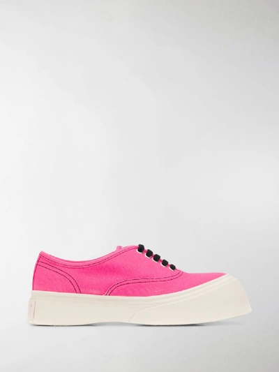 Shop Marni Flatform Sole Sneakers In Pink