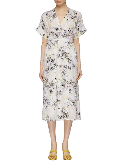 Shop Equipment 'tavine' Floral Print Silk Crepe Wrap Dress