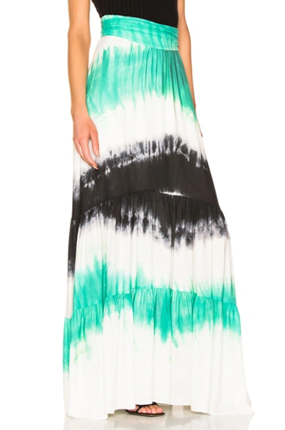 Shop A.l.c . Hopkins Skirt In Black,green,tie Dye. In Green & Black