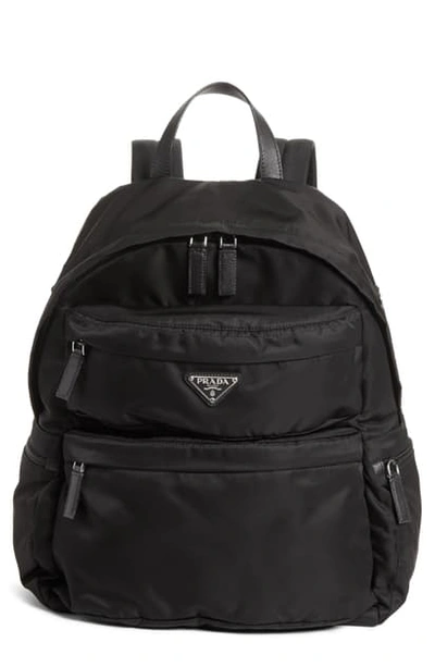 Shop Prada Tessuto Nylon Backpack In Black