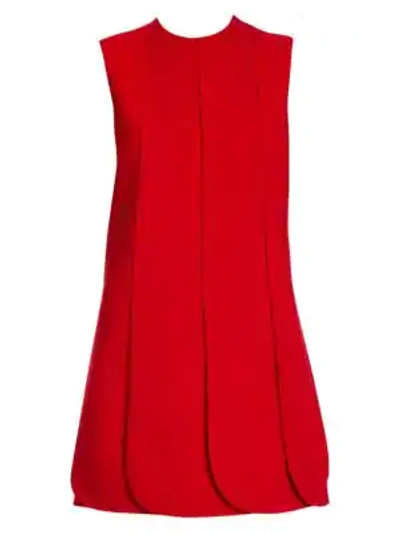 Shop Valentino Women's Sleeveless Scallop Hem Dress In Red