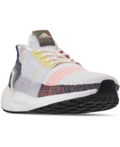 Shop Adidas Originals Adidas Men's Ultraboost 19 Running Sneakers From Finish Line In Cloud White/scarlet/brigh
