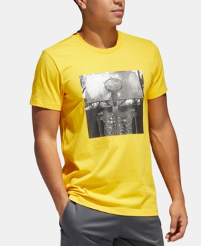 Shop Adidas Originals Adidas Men's Climalite Graphic T-shirt In Bold Gold