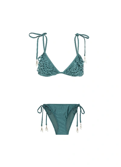 Shop Zimmermann 'veneto Scallop Frill' Lasercut Tiered Bikini Set