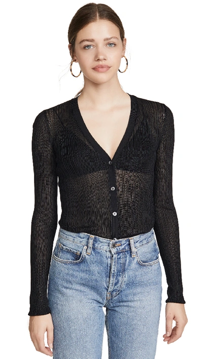 Shop Theory Pointelle Cardigan In Black