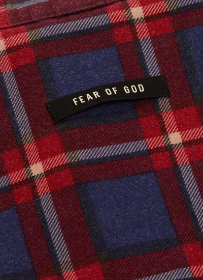 Shop Fear Of God Belted Tartan Plaid Flannel Robe Coat