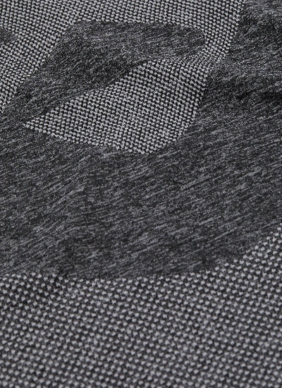 Shop Kiko Kostadinov X Asics Geometric Jacquard Seamless Long Sleeve T-shirt In Marled Charcoal Grey