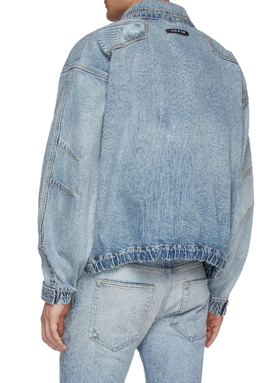 Shop Fear Of God Panelled Denim Trucker Jacket