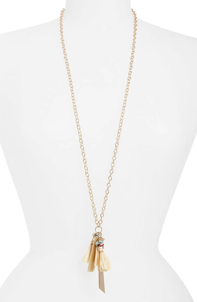 Shop Akola Dickson Tassel Pendant Necklace In Gold/ Multi