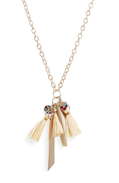 Shop Akola Dickson Tassel Pendant Necklace In Gold/ Multi