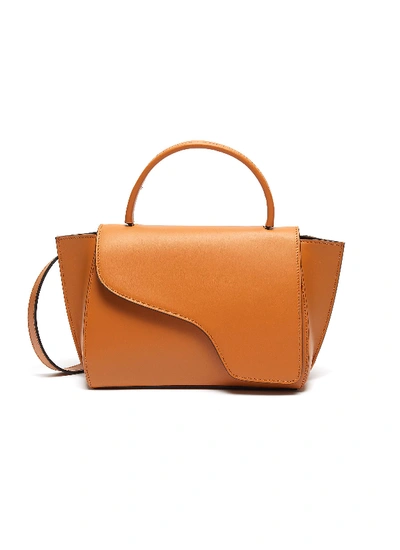 Shop Atp Atelier 'arezzo' Medium Leather Shoulder Bag In Terra