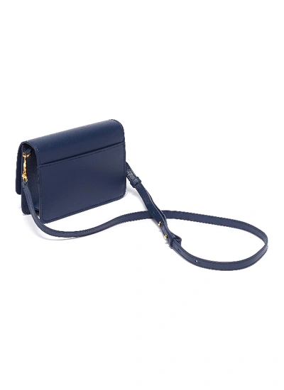 Shop Jw Anderson 'logo' Plate Mini Leather Crossbody Bag In Blue