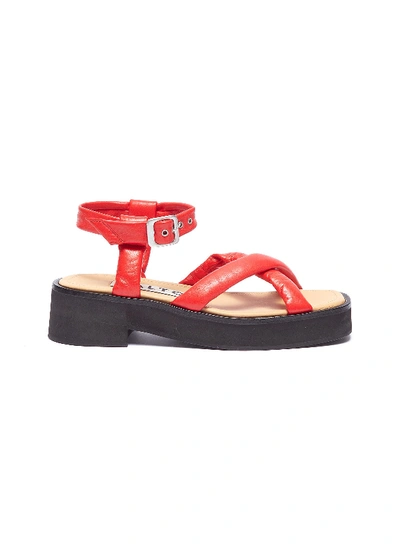 Shop Aalto Strappy Leather Flatform Sandals