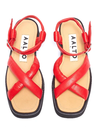 Shop Aalto Strappy Leather Flatform Sandals