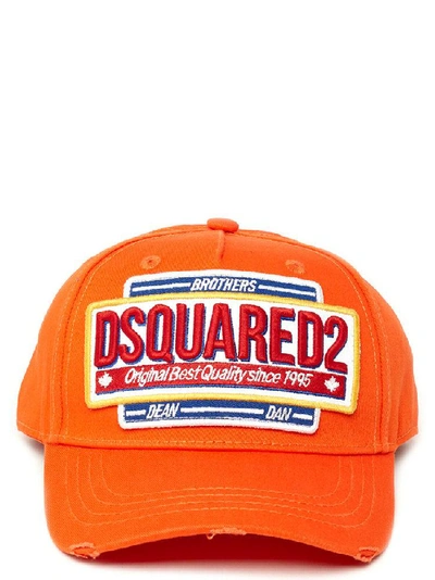 Shop Dsquared2 Logo Patch Cap In Orange