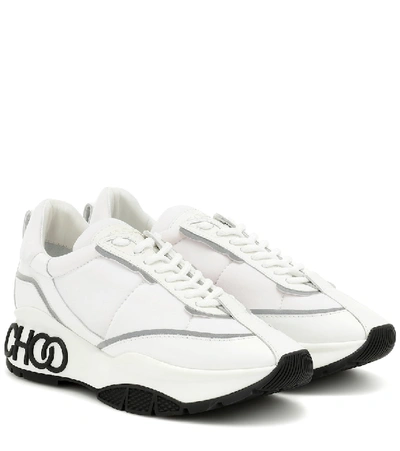 Shop Jimmy Choo Raine Neoprene Sneakers In White