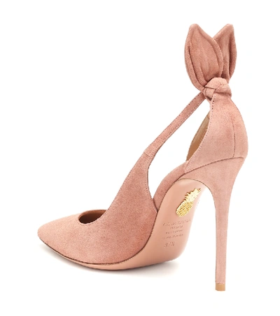 Shop Aquazzura Deneuve 105 Suede Pumps In Pink