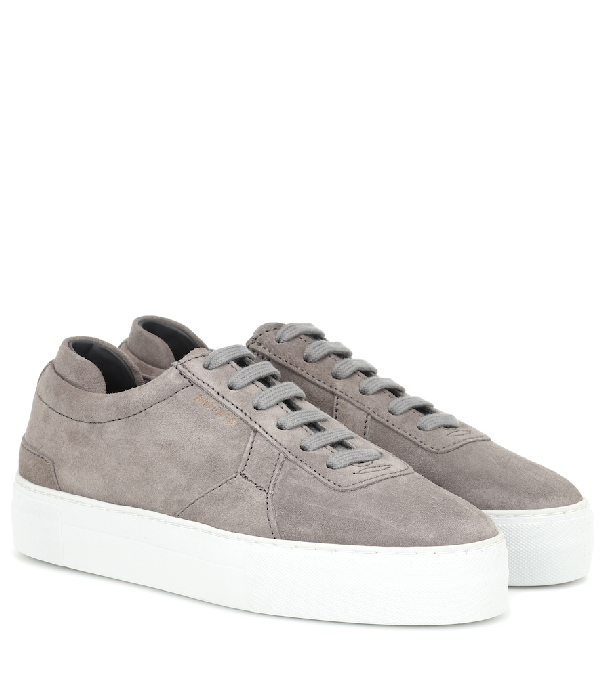 grey suede platform sneakers