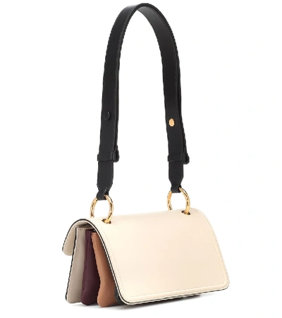 Shop Marni Beat Leather Shoulder Bag In White