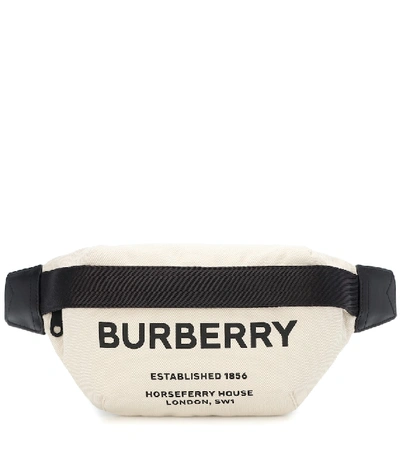 Shop Burberry Ll Sonny Printed Cotton Belt Bag In Neutrals