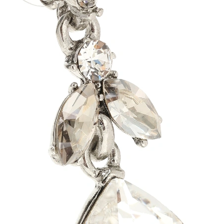 Shop Oscar De La Renta Crystal Drop Earrings In Silver