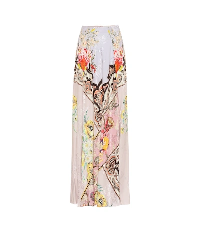 Shop Etro Printed Silk Blend Maxi Skirt In Multicoloured