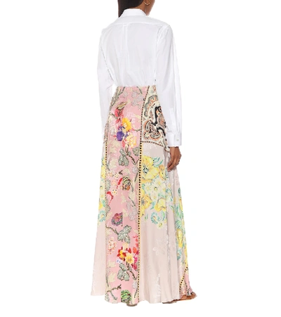 Shop Etro Printed Silk Blend Maxi Skirt In Multicoloured